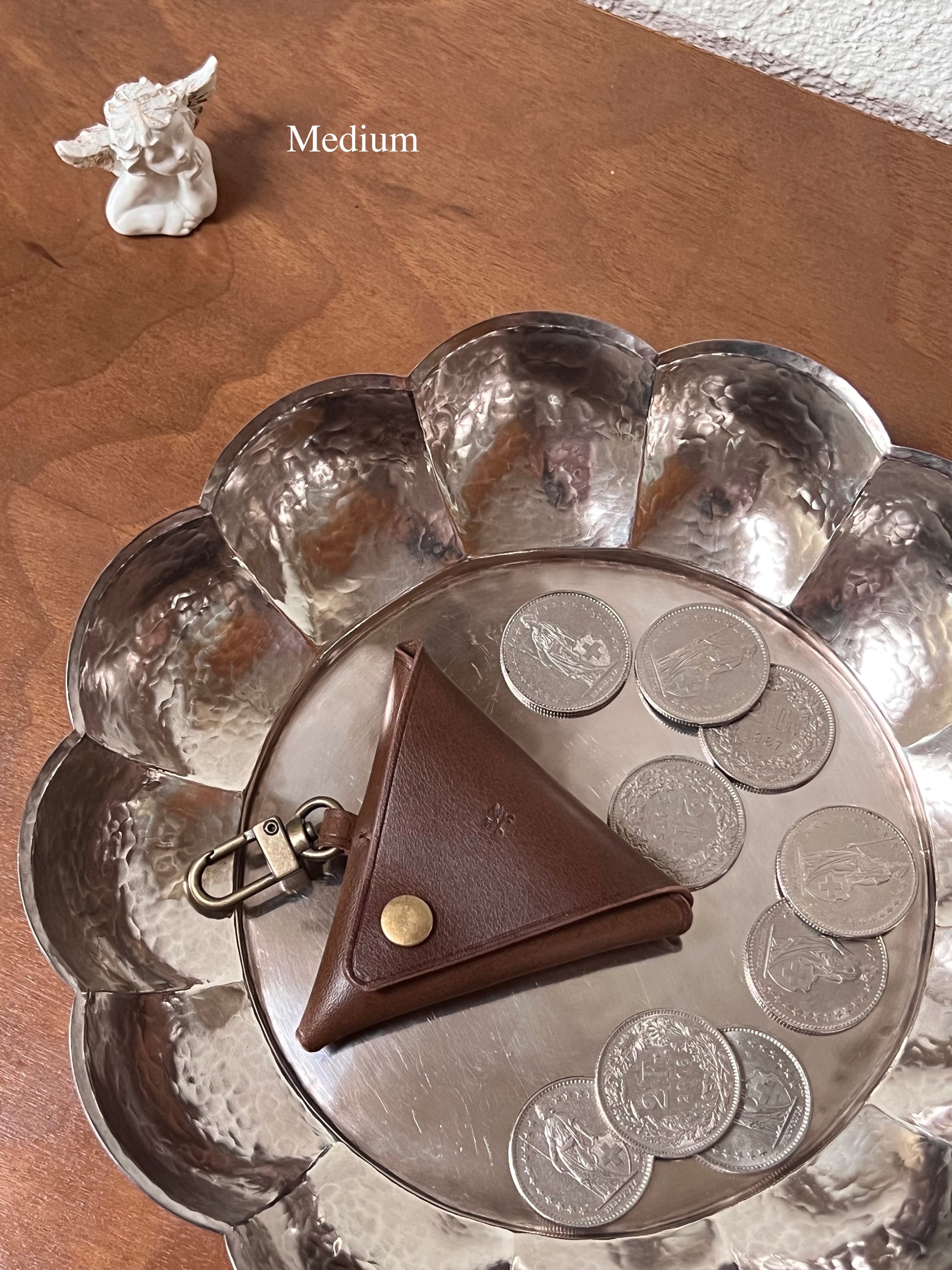 Triangle Coin Purse -  Brown