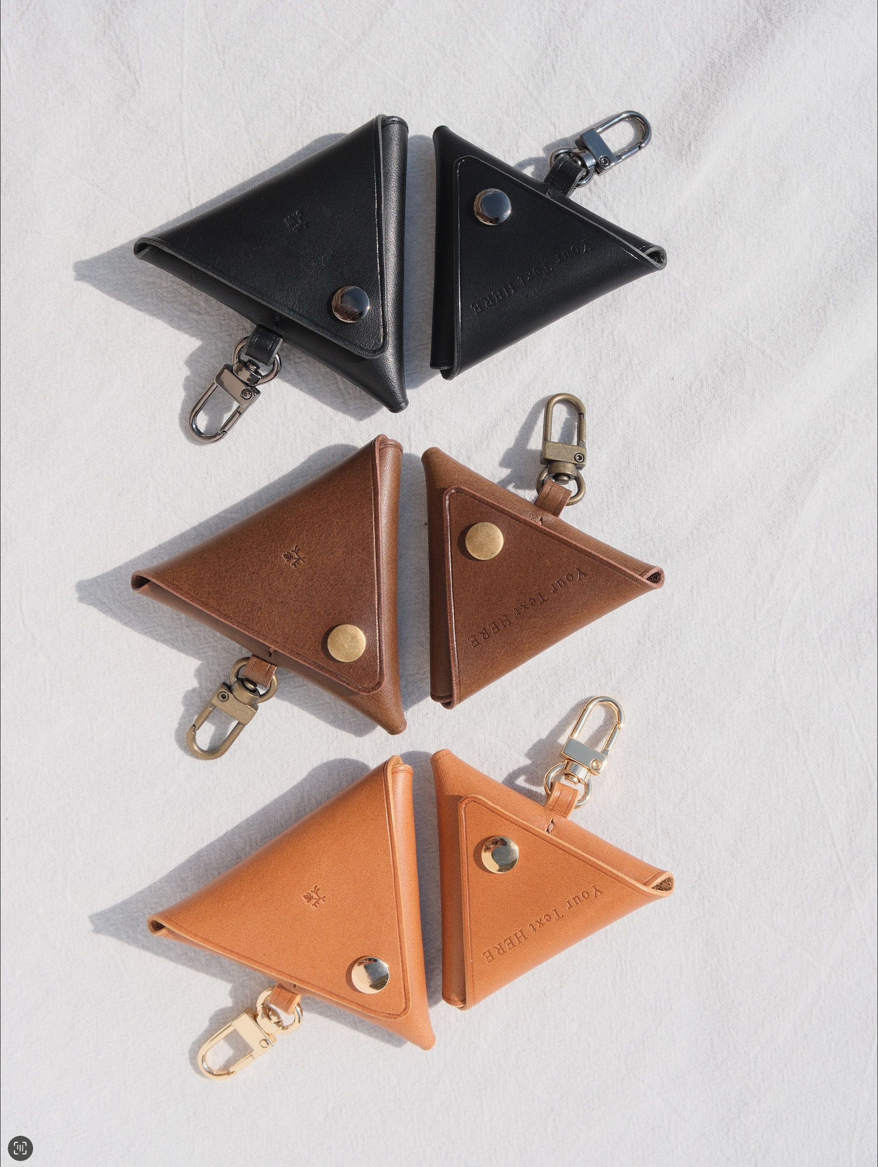 Triangle Coin Purse - Camel